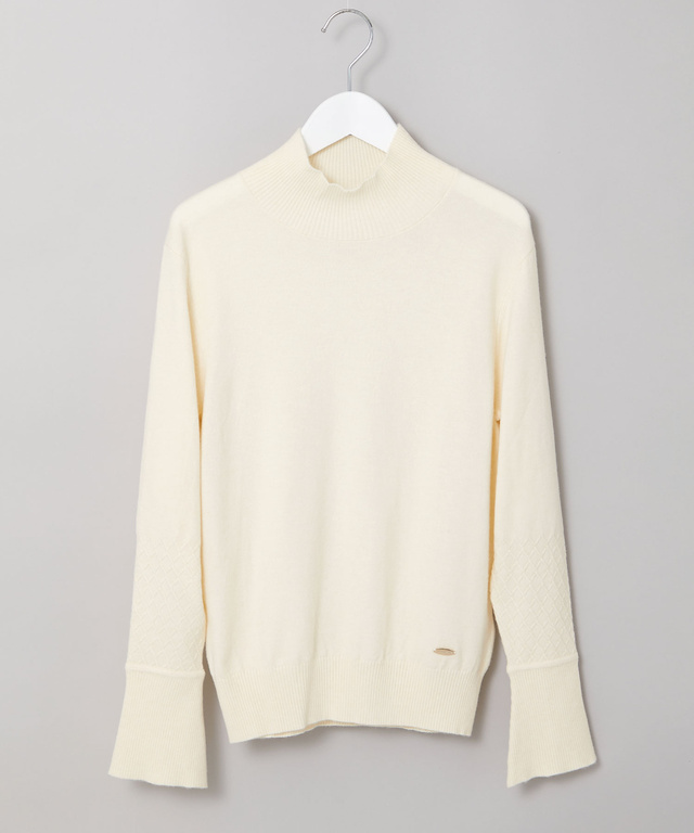 ウールブレンド フレア袖 ハイネック セーター