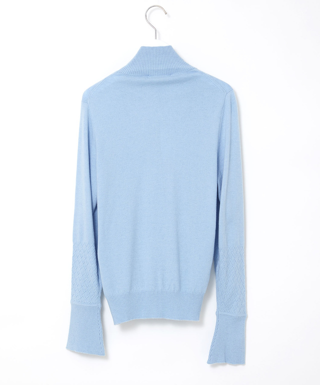 ウールブレンド フレア袖 ハイネック セーター