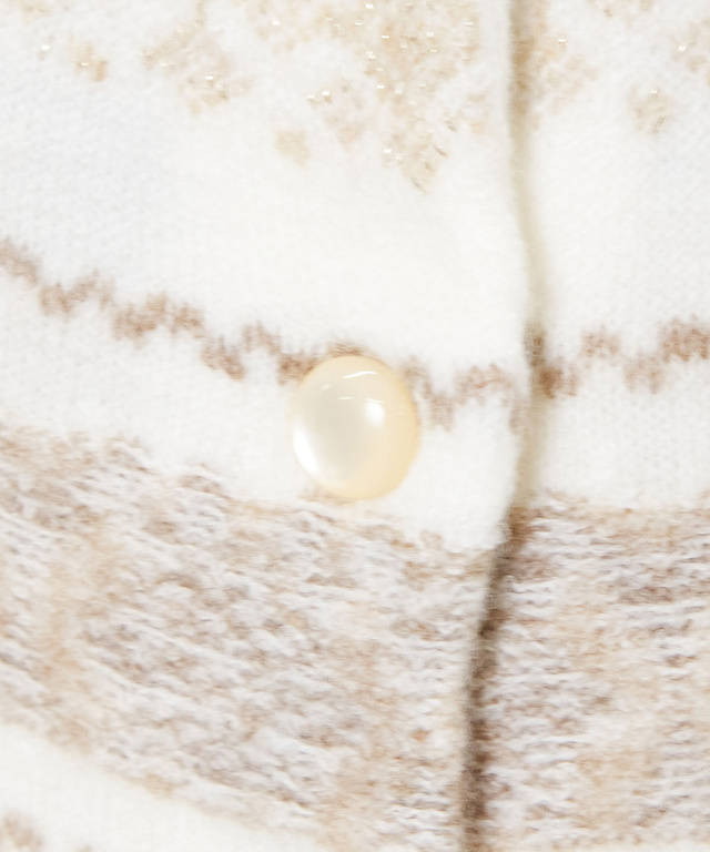 ウールブレンド フェアアイル柄 ニットカーディガン