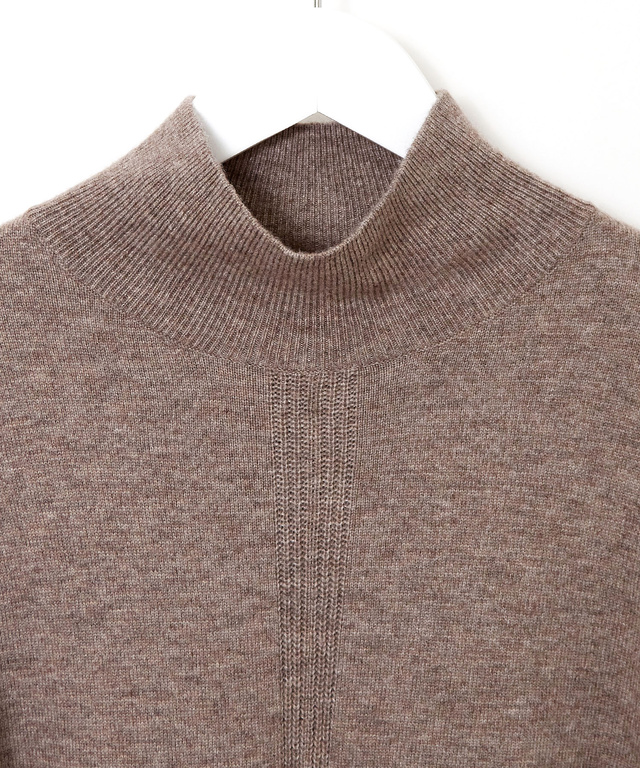 ウールブレンド モックネック ニットチュニック