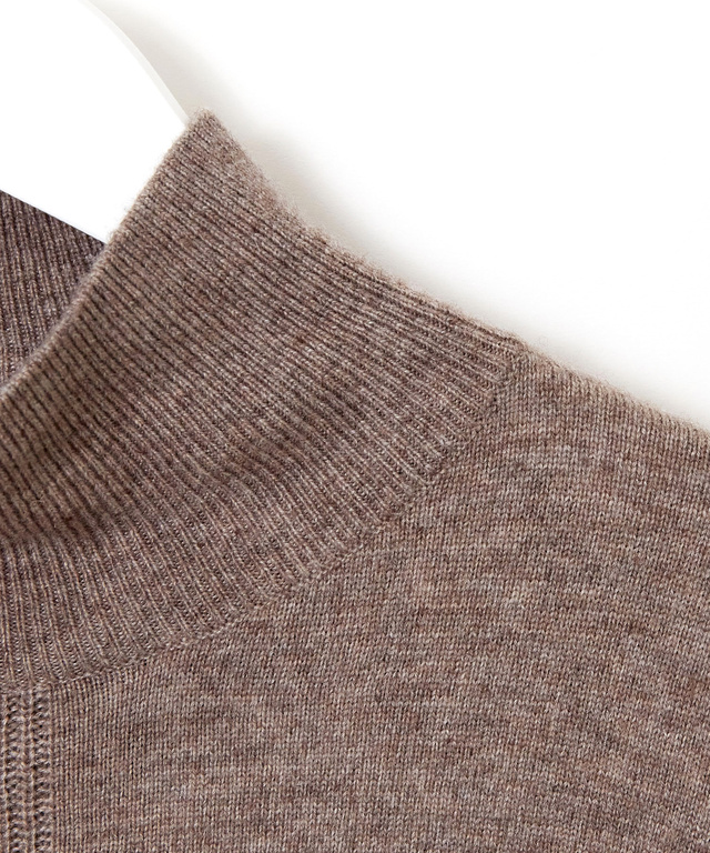 ウールブレンド モックネック ニットチュニック