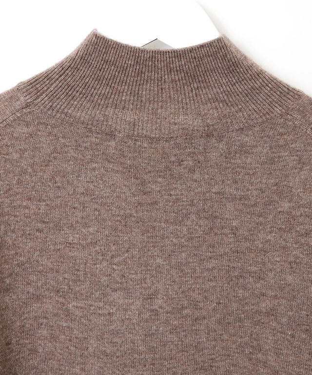 ウールブレンド モックネック ニットチュニック