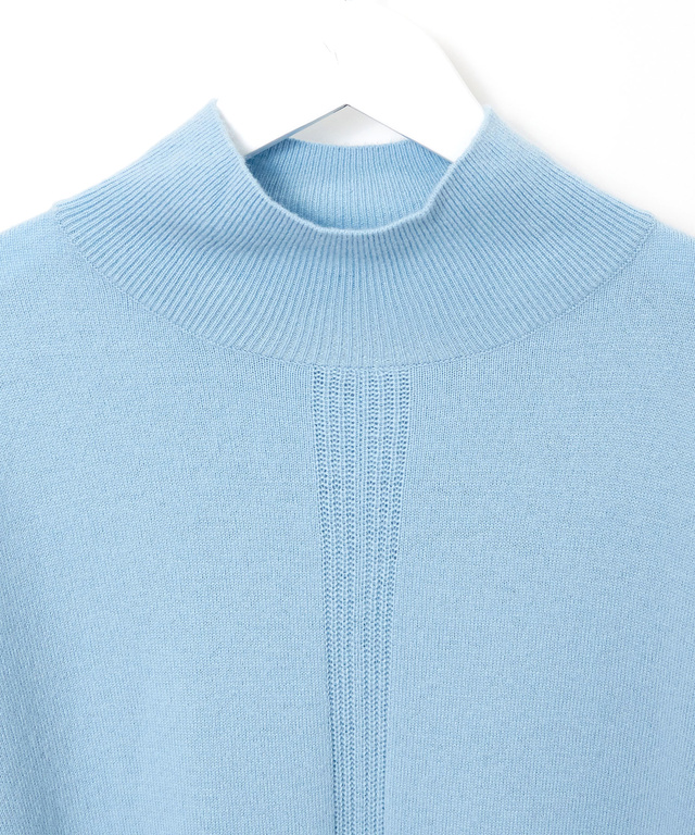 ウールブレンド モックネック ニットチュニック