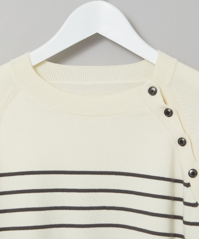 アシンメトリー ボーダー ニット【手洗いOK】