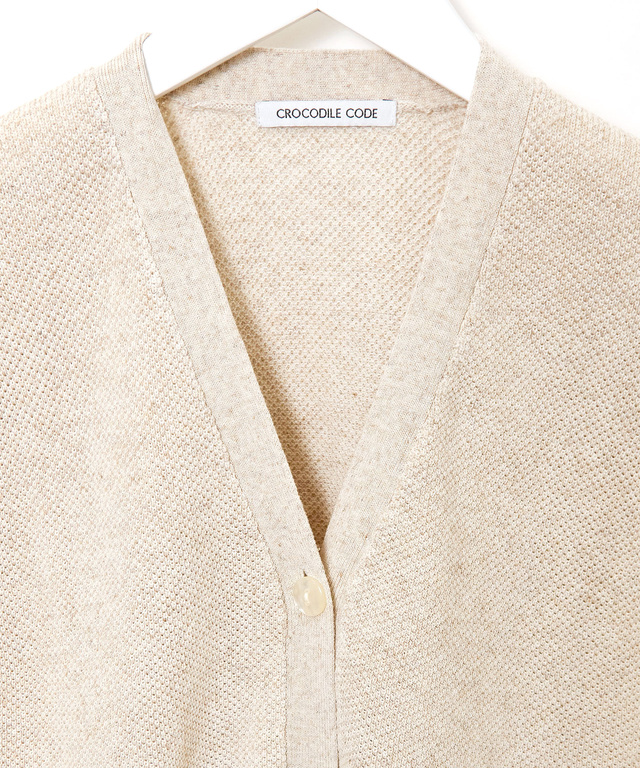 裾編み柄 Vネックベスト【手洗いOK】