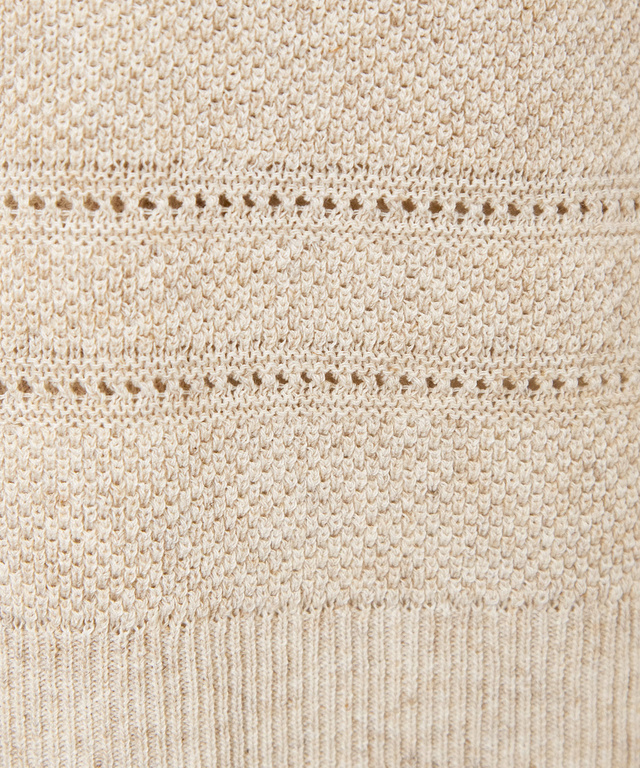 裾編み柄 Vネックベスト【手洗いOK】