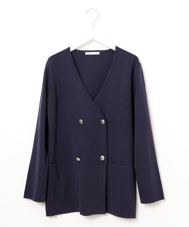 ダブルボタン ニット ジャケット【手洗いOK】