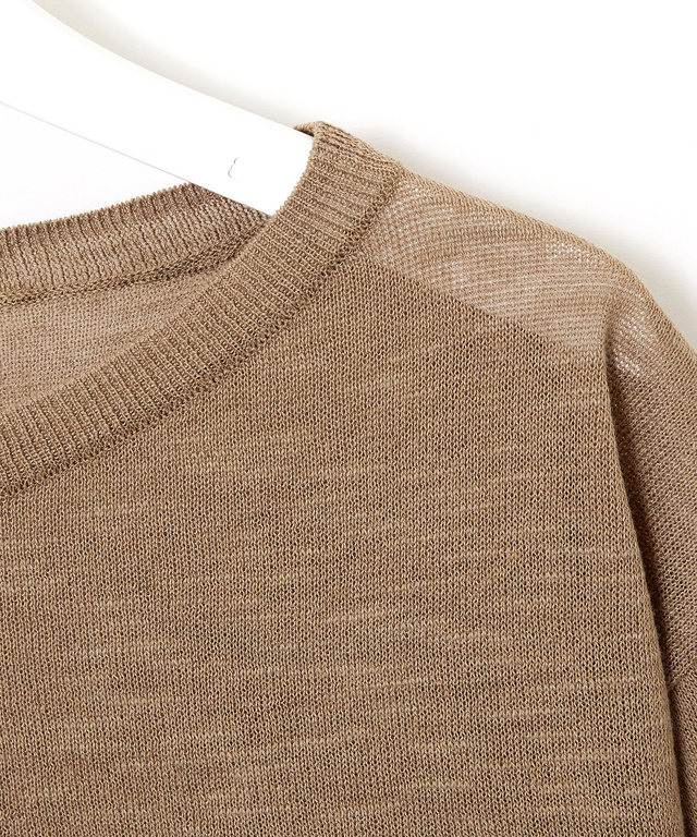 リネンブレンド インナー付きニット【手洗いOK】【オンラインショップ・一部店舗限定】