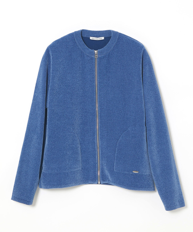 モールニット ダブルフェイス ジップジャケット