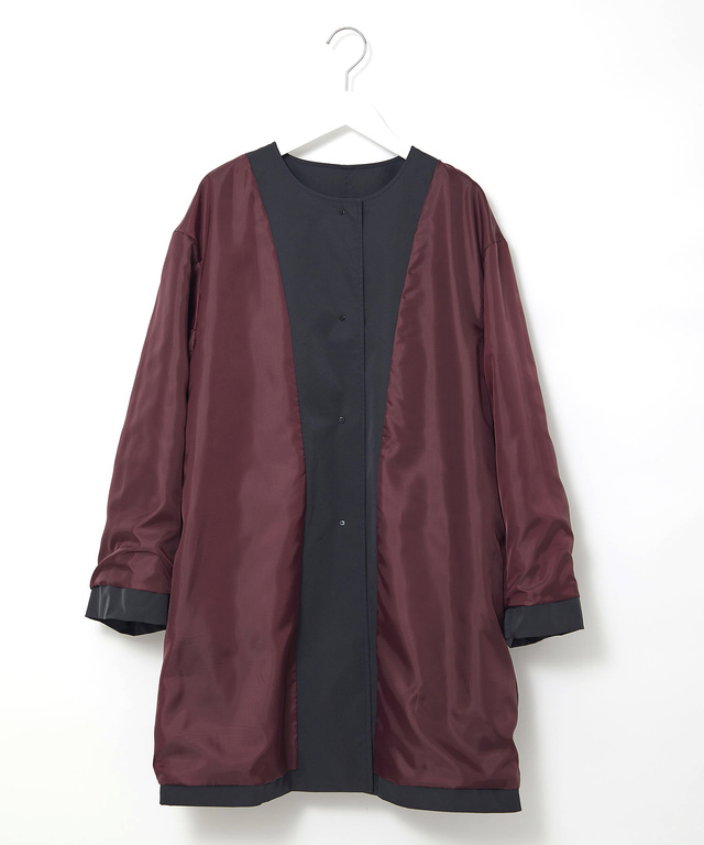 メタルボタン ノーカラー コート