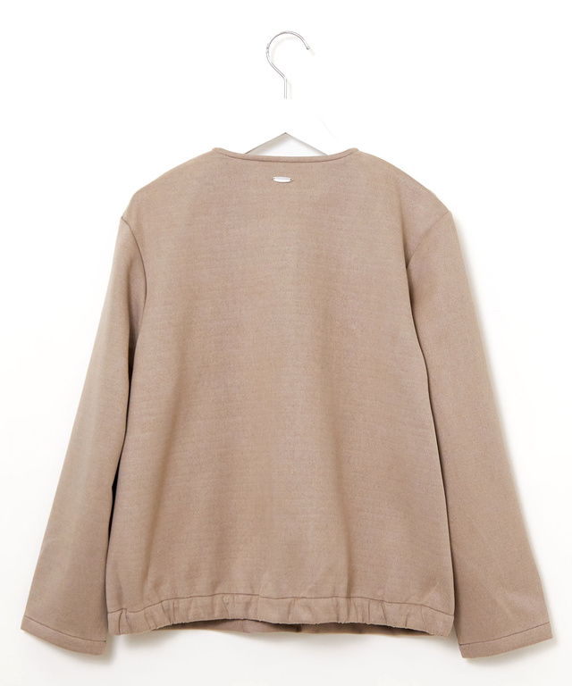 微起毛素材 ノーカラー ブルゾン