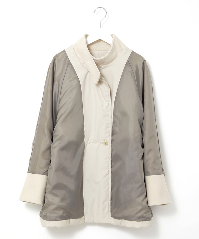 異素材 中綿キルティング ジャケット