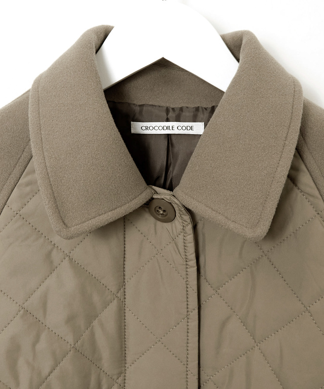 キルティング ステンカラー コート