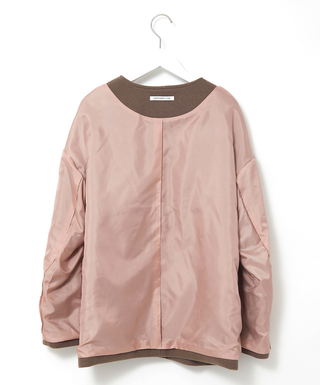 ノーカラー ショート コート