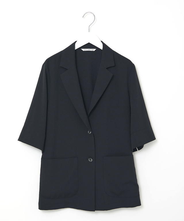 半袖 テーラードジャケット【接触冷感】【吸汗速乾】【UV加工】【オンラインショップ・一部店舗限定】