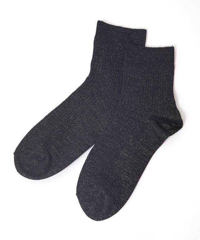 ラメ混 リブ ソックス