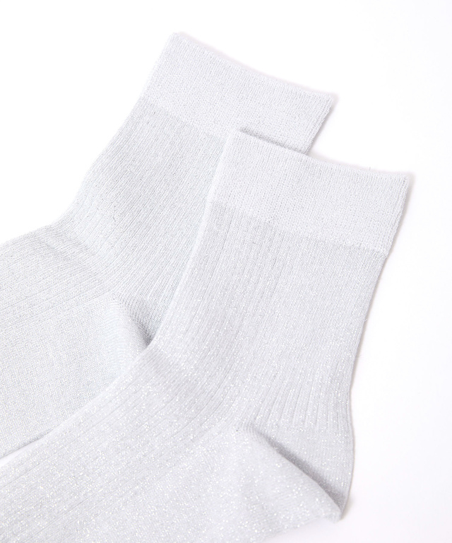 ラメ混 リブ ソックス