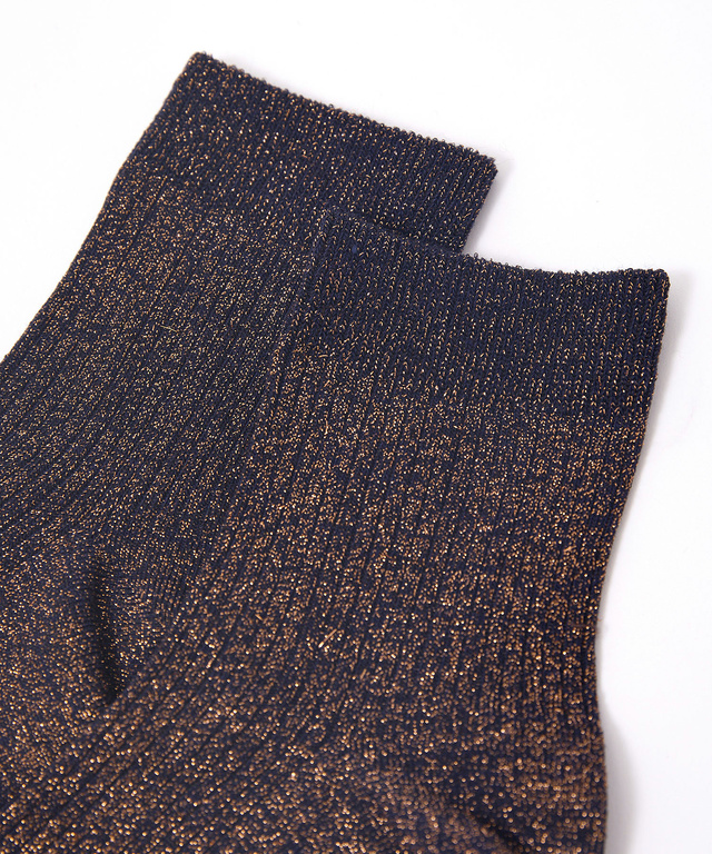 ラメ混 リブ ソックス