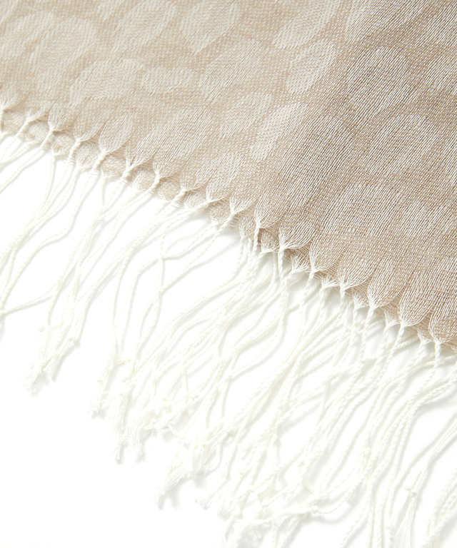 ヒョウ柄 フリンジ ストール