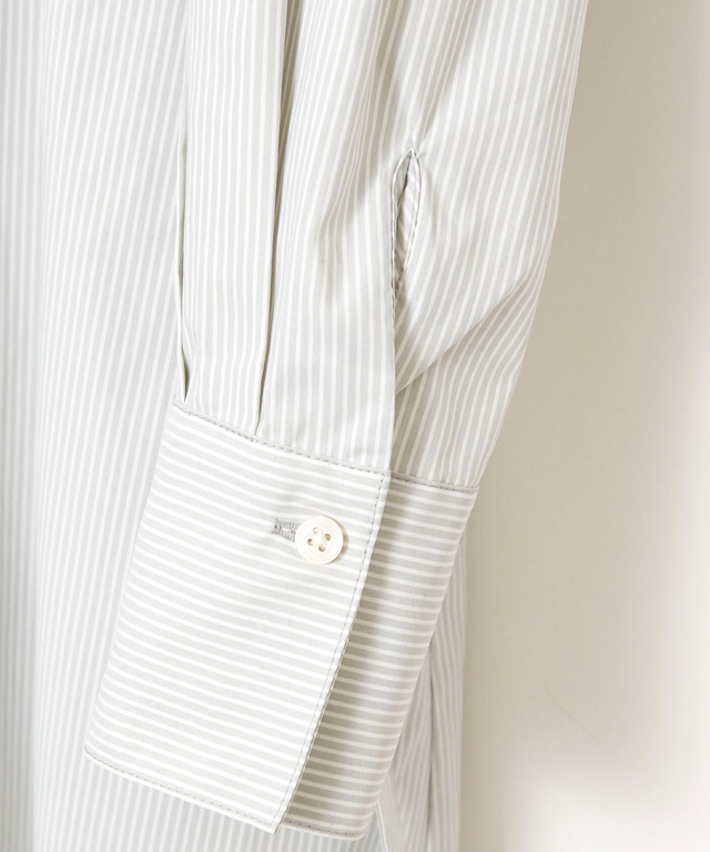 ヨーク切り替え ストライプ ワンピース