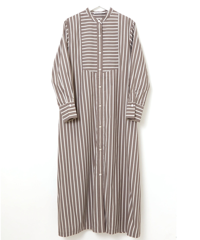 ヨーク切り替え ストライプ ワンピース