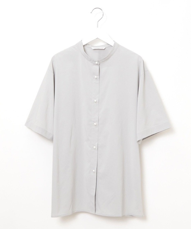 ラッカン素材 バンドカラー チュニック【吸汗速乾】