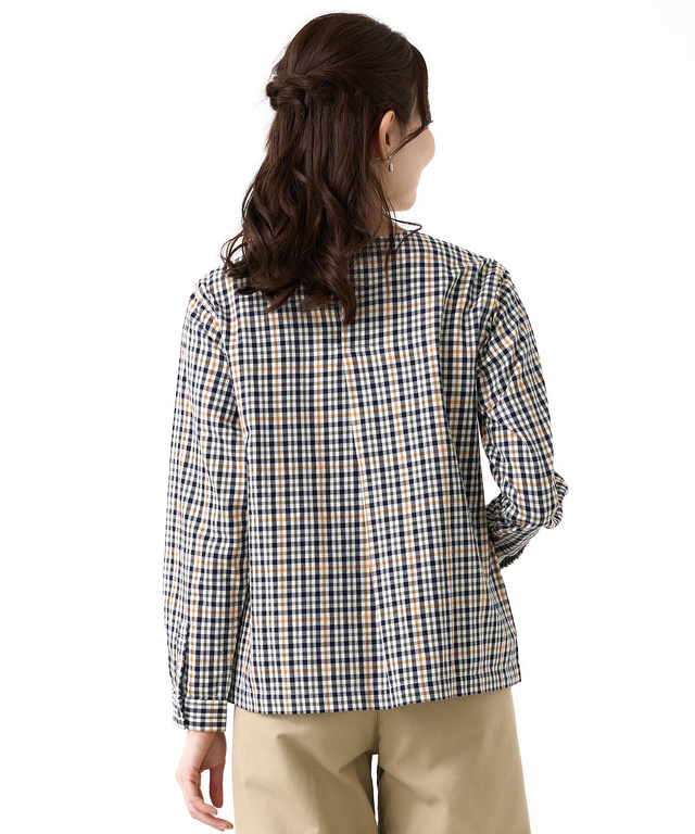 クロコダイルタータンチェック プルオーバー ブラウス