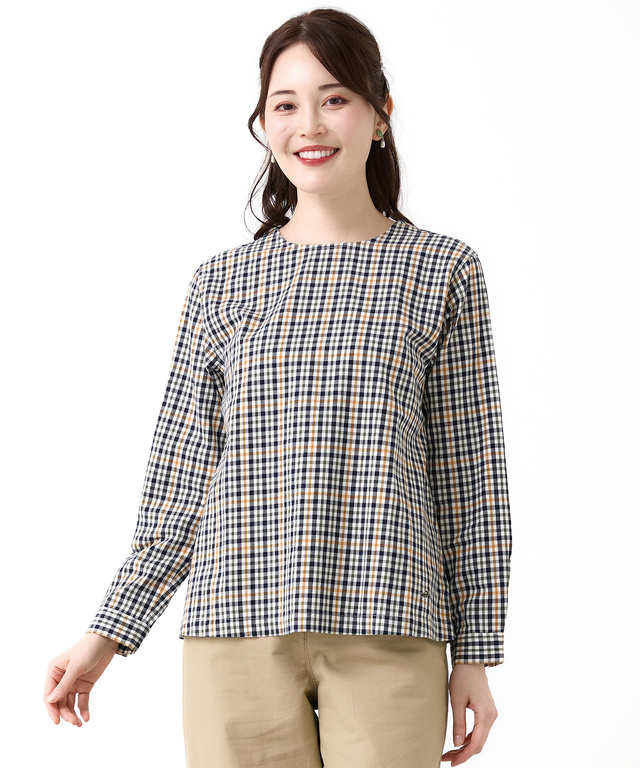 クロコダイルタータンチェック プルオーバー ブラウス