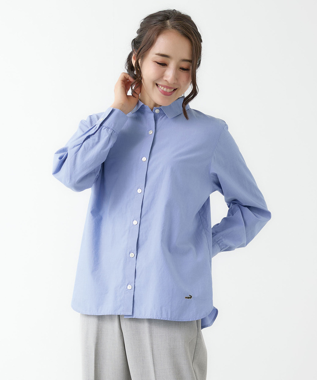 ピンタックデザイン コットン ブラウス