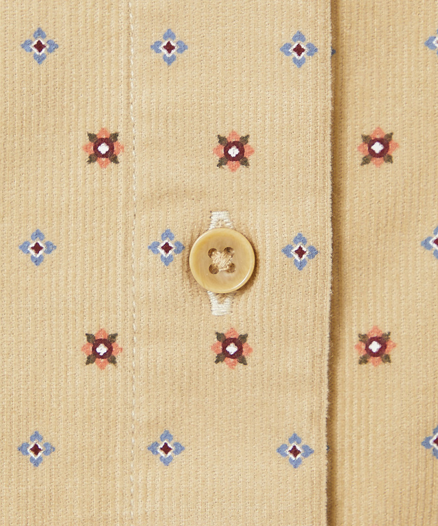 コーデュロイ 小紋柄 プリントブラウス