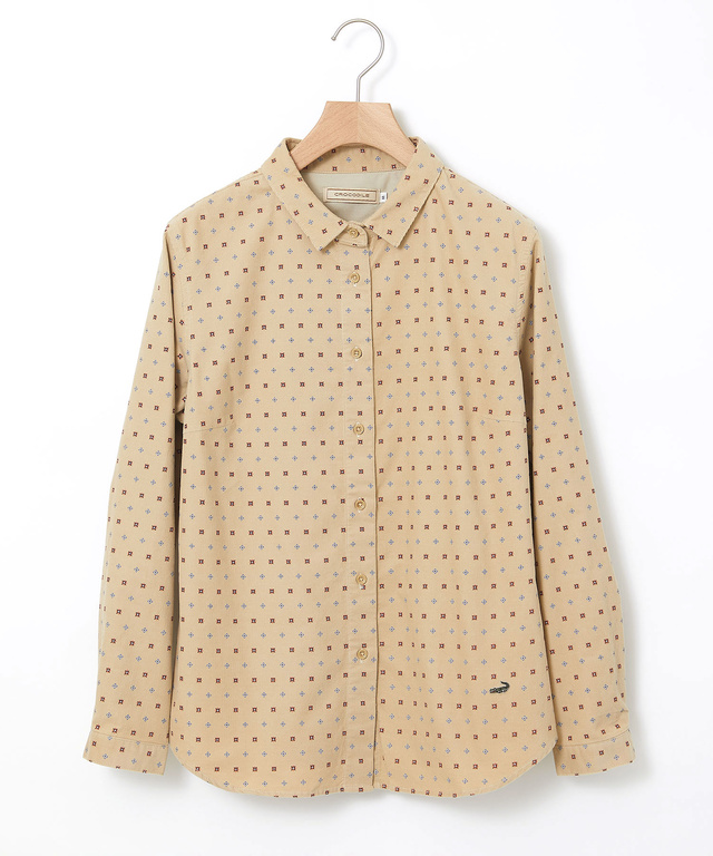 コーデュロイ 小紋柄 プリントブラウス