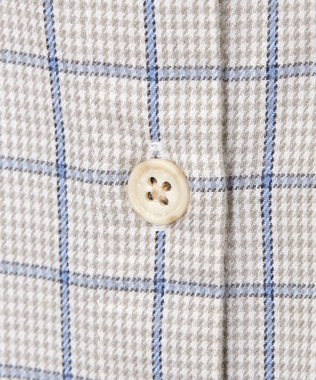 コットンブレンド チェック柄 ブラウス