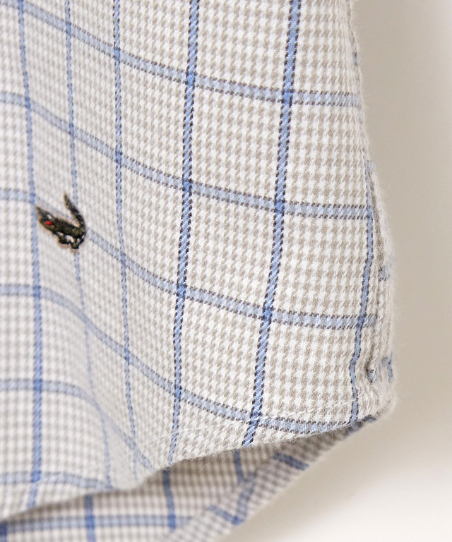 コットンブレンド チェック柄 ブラウス