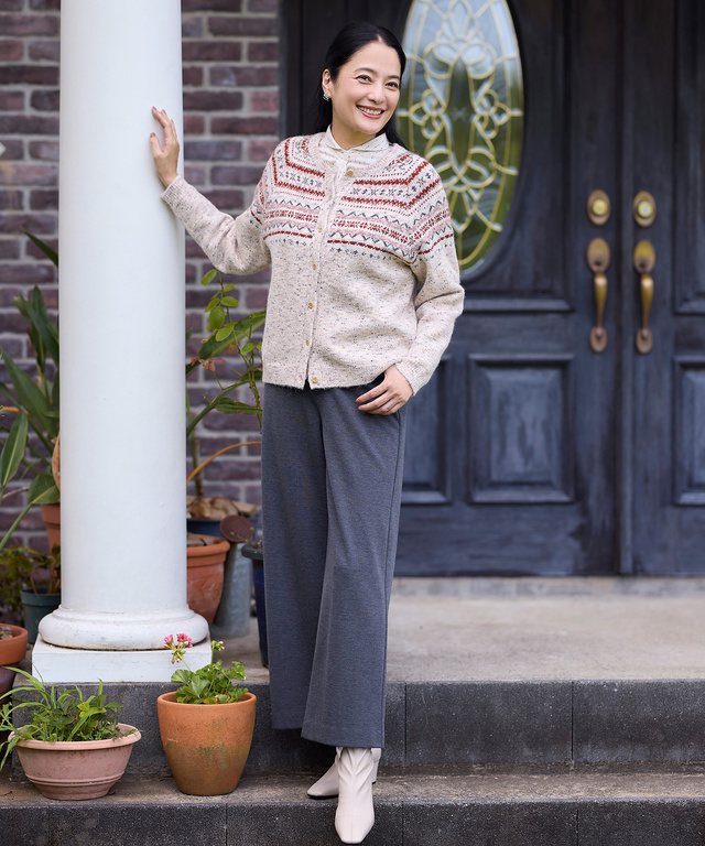 ドットドビー ショールカラー ブラウス