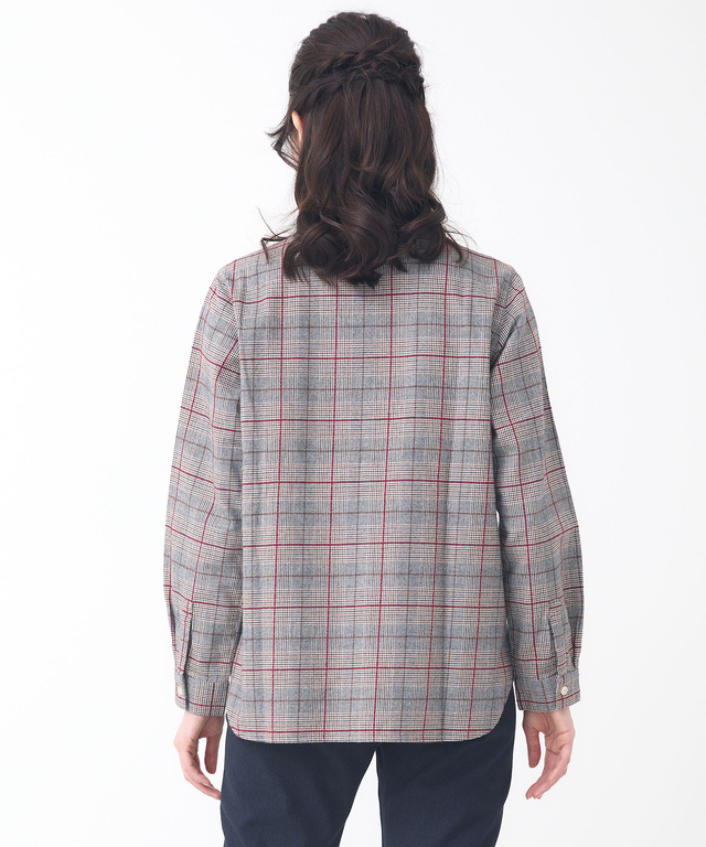 比翼フリル グレンチェック ブラウス