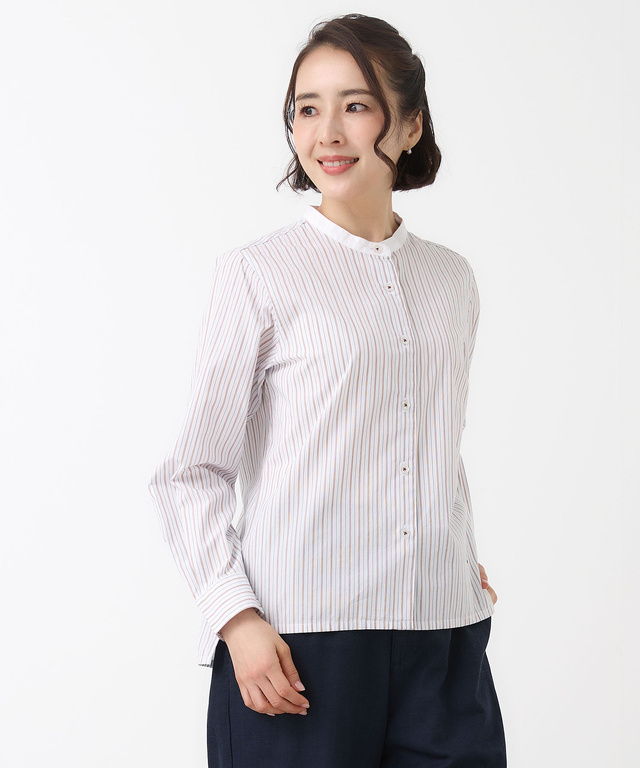 クレリック ストライプ ブラウス