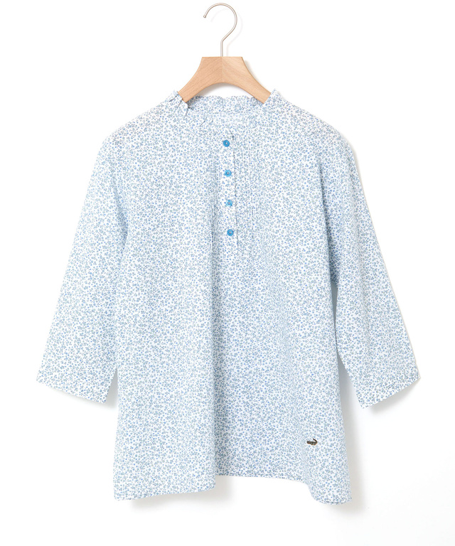 フリル襟 小花柄 ブラウス