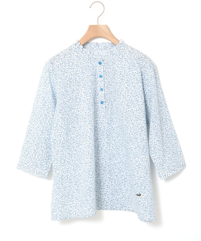 フリル襟 小花柄 ブラウス