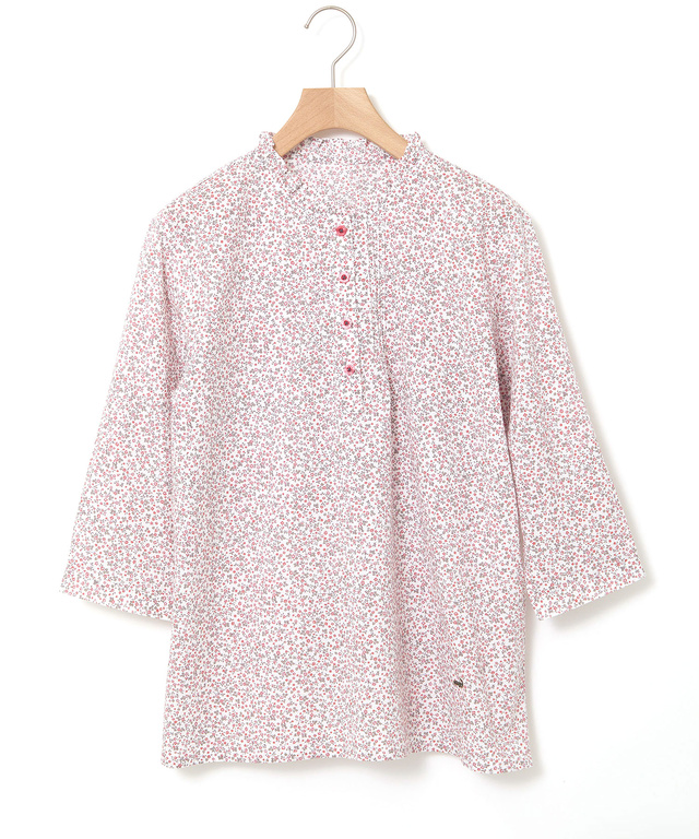 フリル襟 小花柄 ブラウス