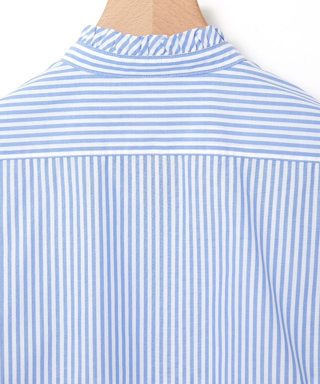 フリル襟 ストライプ ブラウス【オンラインショップ・一部店舗限定】