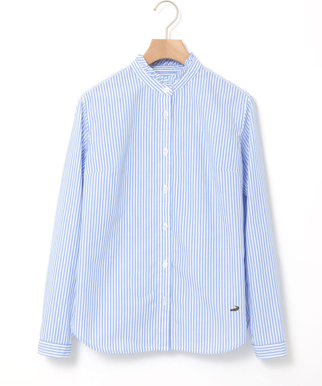 フリル襟 ストライプ ブラウス【オンラインショップ・一部店舗限定】