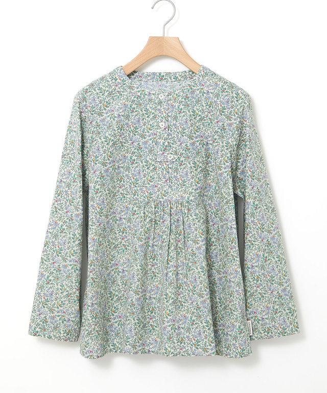 リーフ柄 プルオーバー ブラウス【オンラインショップ・一部店舗限定】