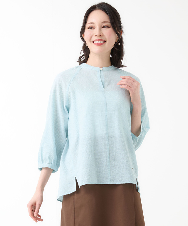 サッカー ミニギンガム ブラウス