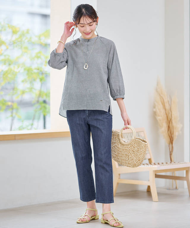 サッカー ミニギンガム ブラウス