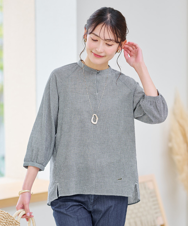 サッカー ミニギンガム ブラウス