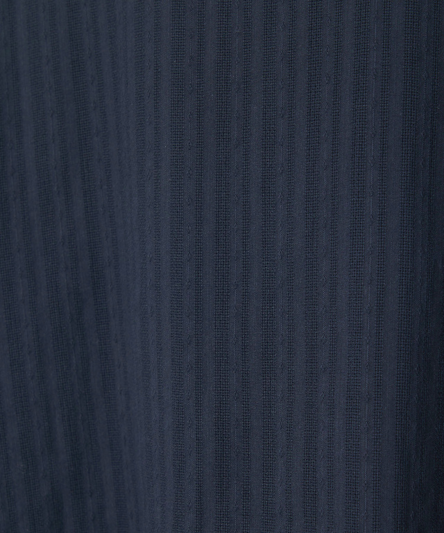 パナマストライプ バンドカラー ブラウス