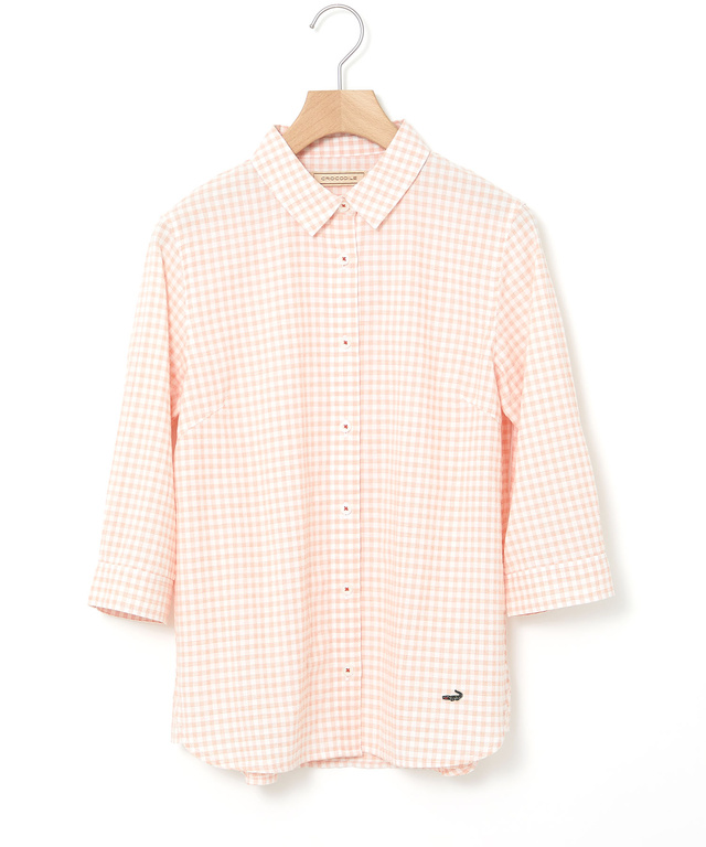 ドビー素材 七分袖 ブラウス