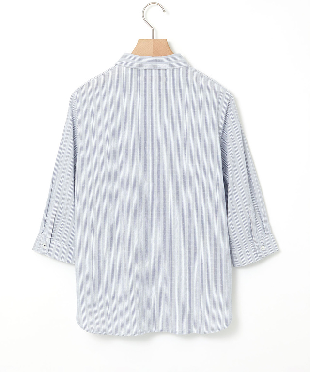 ドビー素材 七分袖 ブラウス