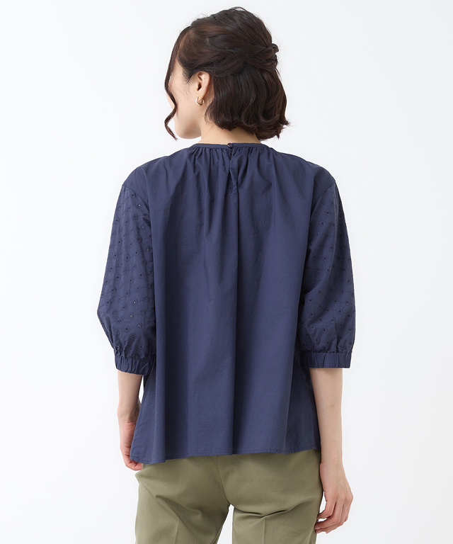 袖刺繍 プルオーバー ブラウス