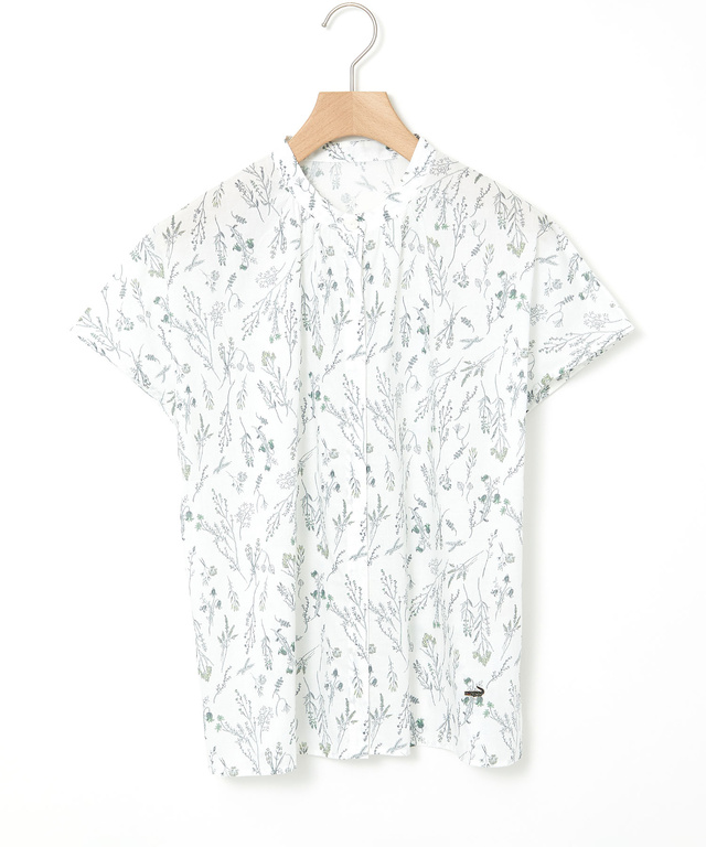 花柄 フレンチスリーブ ブラウス